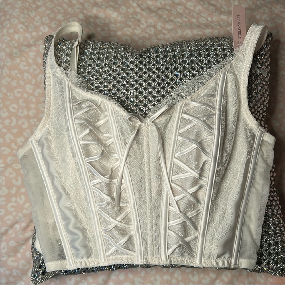 victoria secret dream angles white corset